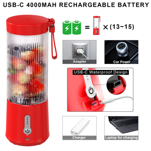 Mini mixeur portable 6 lames en AS de qualité alimentaire, facile à nettoyer, pour fruits, cuisine, voyage, bureau, camping, voiture - Product Image 2