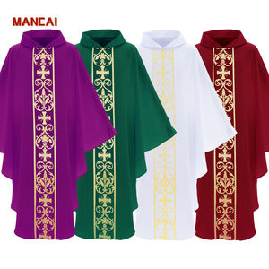 Costume d'Halloween, cape médiévale, cape à capuche <span class=keywords><strong>pour</strong></span> adulte, mort, vampire, sorcier, moine, sorcière, robe de prière médiévale, robe de prêtre, robe de pasteur - Product Image 1