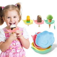 Support à glaces en silicone réutilisable pour enfants, anti-goutte, facile à nettoyer, résistant aux éclaboussures, plateau pour cornets de crème glacée