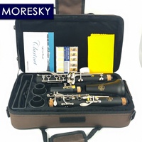 MORESKY Customizable Clarinet Nickel Silver Surface Hard Rubber 17 Keys BB Tone Copper-Nickel Key E126 (OEM)