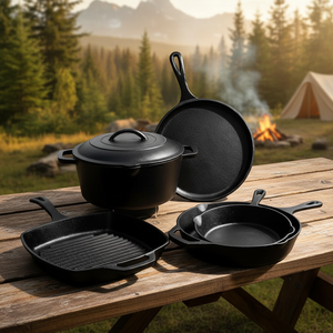 Juego de Utensilios de Cocina de Hierro Fundido de Alta Calidad, 5 Piezas, Sin Recubrimiento, Sartén Multifuncional y Olla para Guisos, para Uso en Hoteles, Restaurantes y Cocinas Domésticas - Product Image 4