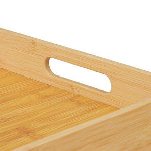 Plateau de service en bambou Yiyi 40x28 cm et 46x33 cm, rectangulaire, à double poignée, pour cuisine et salle à manger - Product Image 4