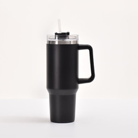 Nouvelle Tasse Thermos Moderne 40oz avec Poignée, en Acier Inoxydable 304, Isolation Sous Vide, avec Couvercle et Paille, Garde la Température 12-24h pour le Camping