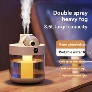 Humidificador Portátil Pequeño de 3.5L con Doble Pulverización, Diseño Creativo de Módulo Espacial, Niebla Intensa para Hogar, Dormitorio, Oficina, Escritorio - Product Image 2