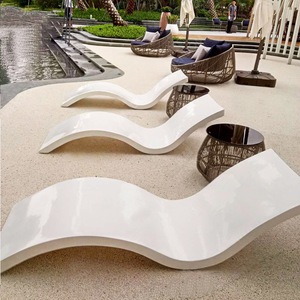 Chaise longue <span class=keywords><strong>de</strong></span> plage d'extérieur avec structure en <span class=keywords><strong>plastique</strong></span> durable, mobilier <span class=keywords><strong>de</strong></span> <span class=keywords><strong>jardin</strong></span> pour hôtel, villa, piscine, cour - Product Image 3