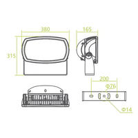 Projecteur LED RGBW COB IP66 L06B-E haute luminosité avec support réglable pour l'éclairage paysager
