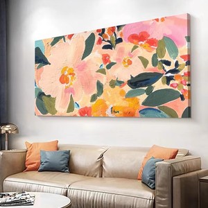 Pintura al óleo floral pintada a mano, estilo impresionista, arte de pared moderno para sala de estar, sin marco, arte decorativo en lienzo para sofá - Product Image 4