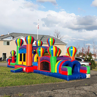 Château gonflable personnalisé en forme de montgolfière, château gonflable commercial, parcours d'obstacles gonflable arc-en-ciel KARRY KR0473 certifié CE