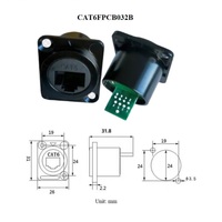 Châssis de panneau à vis de type d montage mural rj45 cat6 femelle à module de connecteur pcb adaptateur d'extension gratuit de soudage en alliage de Zinc