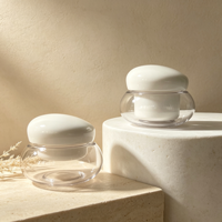 Meilleurs pots populaires personnalisables en PET biodégradable de 100 ml et 200 ml pour crème cosmétique, en forme de boule, avec base en plastique, pour beurre corporel