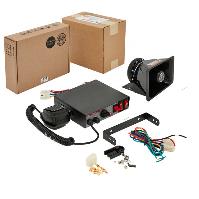 Square Siren Horn Speaker 200W Emergency Ambulance Fire Vehicle Security Alarm System