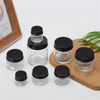 Vente en gros de pots en verre ambré transparent givré pour la fabrication de bougies avec couvercles en métal doré ou argenté, 60 ml, 100 ml, pots pour crème cosmétique
