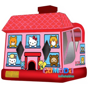Nouveau Château Gonflable Hello Cat Rose avec Toboggan pour Location <span class=keywords><strong>de</strong></span> Fêtes - Product Image 4