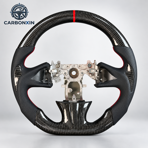 Volant en fibre de carbone forgé en forme de D avec cuir pour une meilleure adhérence, couleur personnalisable pour Infiniti Q50 Q50L Q50S 2014 - 2020 - Product Image 2