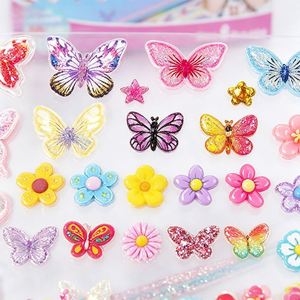 Creative <b>Bow</b> Making Kit Kids DIY Headband Hair <b>Clips</b> Ribbon Flower Star Gem Sticker Birthday Craft Present Set - Product Image 2