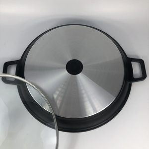 <strong>36</strong> cm Round Grill Plate Stove Griddle with Glass Lid Nonstick Seafood <strong>Paella</strong> <strong>Pan</strong> with Grips for Steak BBQ - Product Image 5