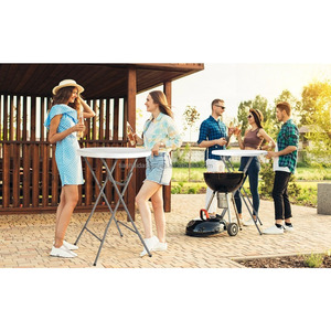 <span class=keywords><strong>Tavolo</strong></span> da Bar Pieghevole Rotondo in <span class=keywords><strong>Plastica</strong></span> da 32 Pollici con Piano in HDPE e Telaio in Metallo <span class=keywords><strong>Grigio</strong></span>, Ideale per Feste all'Aperto - Product Image 5