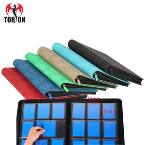 Álbum de Fotos Torson em Couro PU para 216 Cartas Fichário de 9 Bolsos com Carregamento Superior e Logotipo OEM para Yugioh TCG Pokémon Go Cartões Postais Denim - Product Image 4