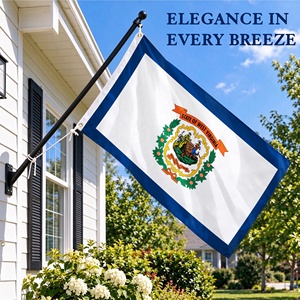 Bandera del estado de Virginia Occidental de Estados Unidos, personalizada de fábrica, 3x5 pies, de alta resistencia, bordada y cosida, con cabecera de lona de nailon 210D y ojales de latón. - Product Image 5