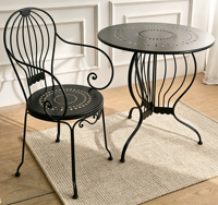 Ensemble table et chaises pliantes en fer vintage, robustes, montage facile, design antique, pour salon ou extérieur