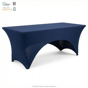 Funda de mesa cuadrada elástica impermeable y resistente al aceite de 250GSM, blanca, de 6 pies, para uso en hoteles, banquetes y hogares, ecológica y resistente al calor. - Product Image 1