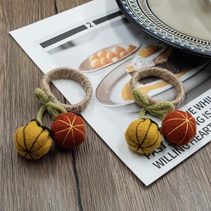 Anneaux <span class=keywords><strong>de</strong></span> <span class=keywords><strong>serviette</strong></span> amusants en forme <span class=keywords><strong>de</strong></span> citrouille orange et dorée pour Halloween et Noël, décoration <span class=keywords><strong>de</strong></span> table pour restaurant, porte-serviettes mignon pour les fêtes - Product Image 2