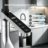 Robinet de cuisine extractible à double sortie avec capteur et ports filtrés séparés, 3-en-1 instantané, pour cuisine et bureau, OEM LUCKBOIL