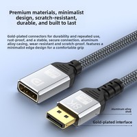 Kabel Ekstensi 8K untuk 1.4 Male to Female Konduktor Tembaga Jaket Paduan Aluminium 4K 144Hz Adaptor PC