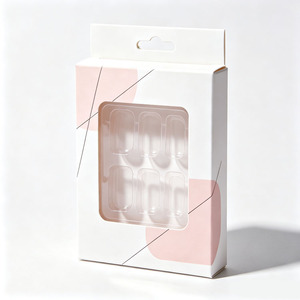 Boîte d'emballage pour faux ongles avec fenêtre, boîte rigide en papier pour ongles artificiels, impression UV, emballage cosmétique haut de gamme - Product Image 3