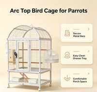 Cage à oiseaux multi-niveaux en métal, grille verticale empilable, cage à perroquets à 3 niveaux, anti-éclaboussures, portable, mobile, pour usage domestique