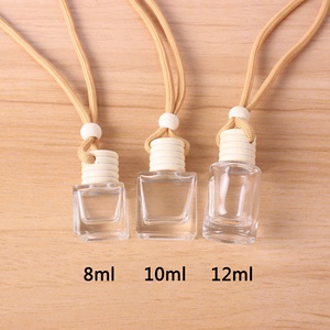 Chai Rỗng Hình Vuông Mờ 8Ml 10Ml 12Ml Chai Khuếch Tán Nước Hoa Ô Tô Chai Tròn Mờ Dạng Treo Nắp Gỗ - Product Image 4