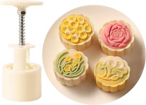 Nuevo molde de plástico para pasteles de luna con diseño de flores y estampado manual, herramienta DIY para repostería, prensa para galletas. - Product Image 1