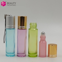 Flacon à bille en verre pour huile corporelle et soin de la peau, 5 ml et 10 ml, avec porte-clés