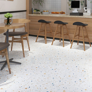 Baldosas de Cerámica Mate Antideslizantes con Diseño Terrazzo, 600x600mm, Estilo Clásico Europeo para Tiendas de Té con Leche, Casas de Huéspedes y Tiendas de Ropa - Product Image 2