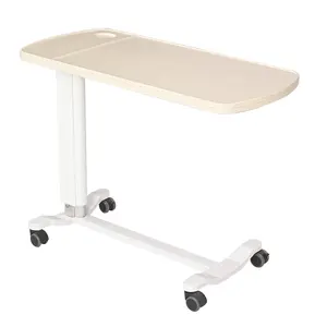 Clinic Furniture Medical Hospital Bed Table Swivel Wheel Rolling Tray Adjustable Over Bedside For Elder Factory Wholesale