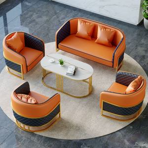 Sofá Moderno de Lujo Ligero para Sala de Recepción, Sala de Estar, Sillón, Sofá de Cuero - Product Image 1