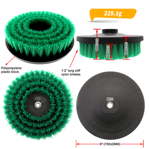 Cepillo de limpieza de 6 pulgadas <span class=keywords><strong>con</strong></span> rosca M10, cabezal de cepillo plano para taladro, accesorio para limpieza de cocina, hogar y coche - Product Image 2