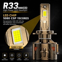 Faros Delanteros LED Redsea R33 300W 30000LM H11 H4, Luces LED para Automóvil H7 9005 9006 9012, Bombillas LED Blancas para Automóvil