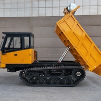Camion sur chenilles lourd de 8 tonnes, benne hydraulique pour le transport de sable et de gravier sur chantier de construction
