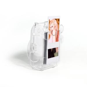 Étui pour appareil photo Fuji <span class=keywords><strong>Instax</strong></span> Mini 12, étui de protection antichoc en plastique transparent, coque rigide avec poche photo, sangle arc-en-ciel - Product Image 5