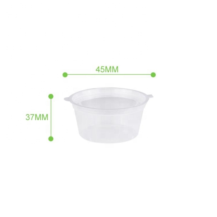 2oz Plastic Sauce Cup With Hinged Lid
