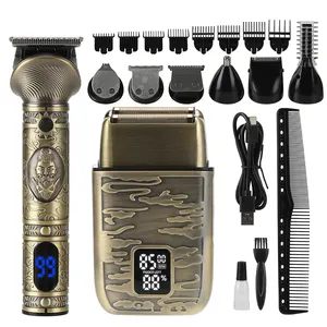 Vintage Professinal Mens tóc Clipper râu grooming Set Retro điện máy cắt tóc tóc tông đơ Clipper Set