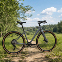 Vélo de gravier léger 700C pour débutant, 9 vitesses, freins à disque hydrauliques, cadre en aluminium, fourche rigide, capacité de charge 120 kg, plat