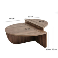 Table basse marron de forme spéciale en bois Design créatif maison meubles de salon ensemble de tables basses