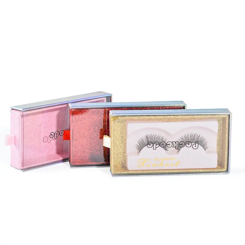 Eyelash Box Custom Logo Packaging Bulk Wholesale Luxury Set Paper Customizable Good Price Drawer Pink Empty Eyelash Box