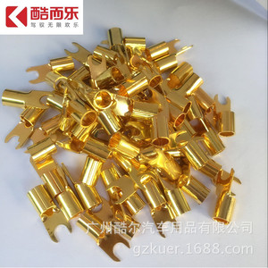 U Shaped Copper Wire <b>Terminals</b> Gold Plated For Car Audio Amplifier Connectors - Product Image 3