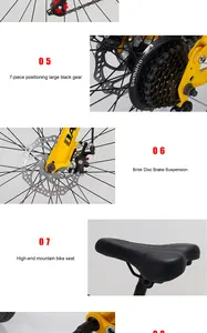 Bicicleta de Montaña Plegable de Acero <span class=keywords><strong>Daurada</strong></span> SB-DS1029 de 26 Pulgadas y 21 Velocidades con Frenos de Disco - Uso Urbano/BMX - Product Image 6