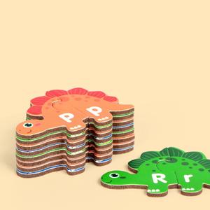 ชุดตัวต่อไม้รูปไดโนเสาร์ จับคู่ตัวอักษร เกมการเรียนรู้คำศัพท์และตัวอักษรแบบมอนเตสซอรี่สำหรับเด็ก - Product Image 4