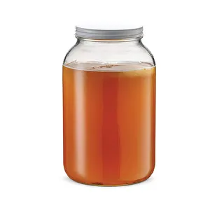 1 Gallon Glas Mason Jar Brede Mond Met Luchtdichte Metalen Deksel Voor Het Vergisten Kombucha Kefir Voedsel Opslag Jar