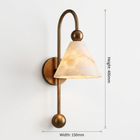 Applique murale LED dimmable en albâtre espagnol de luxe, finition dorée, sur mesure, OEM/ODM, vente directe usine, pour salon, entrée, décoration intérieure